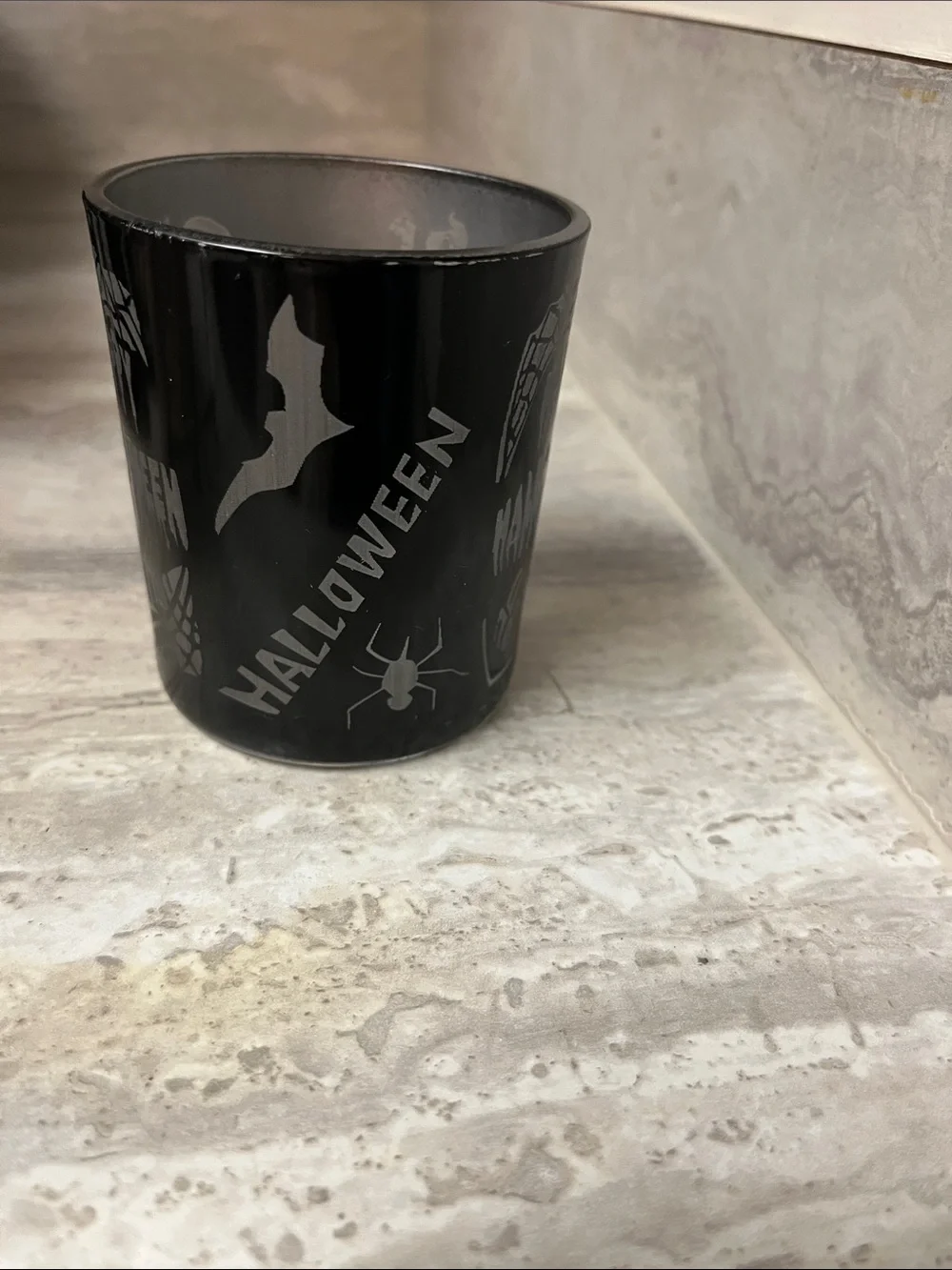 Happy Halloween Black Decorative Candle Holder